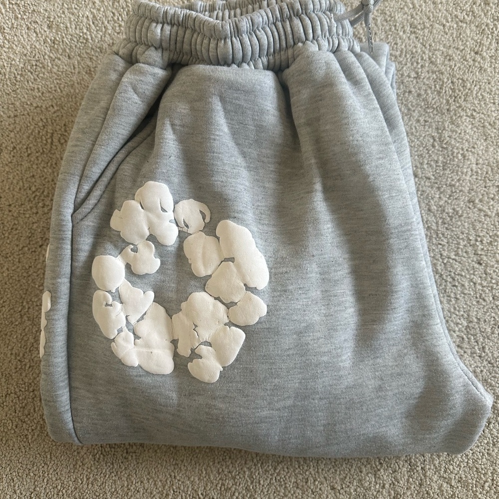 Men's Gray Sweatpants with White Logo
